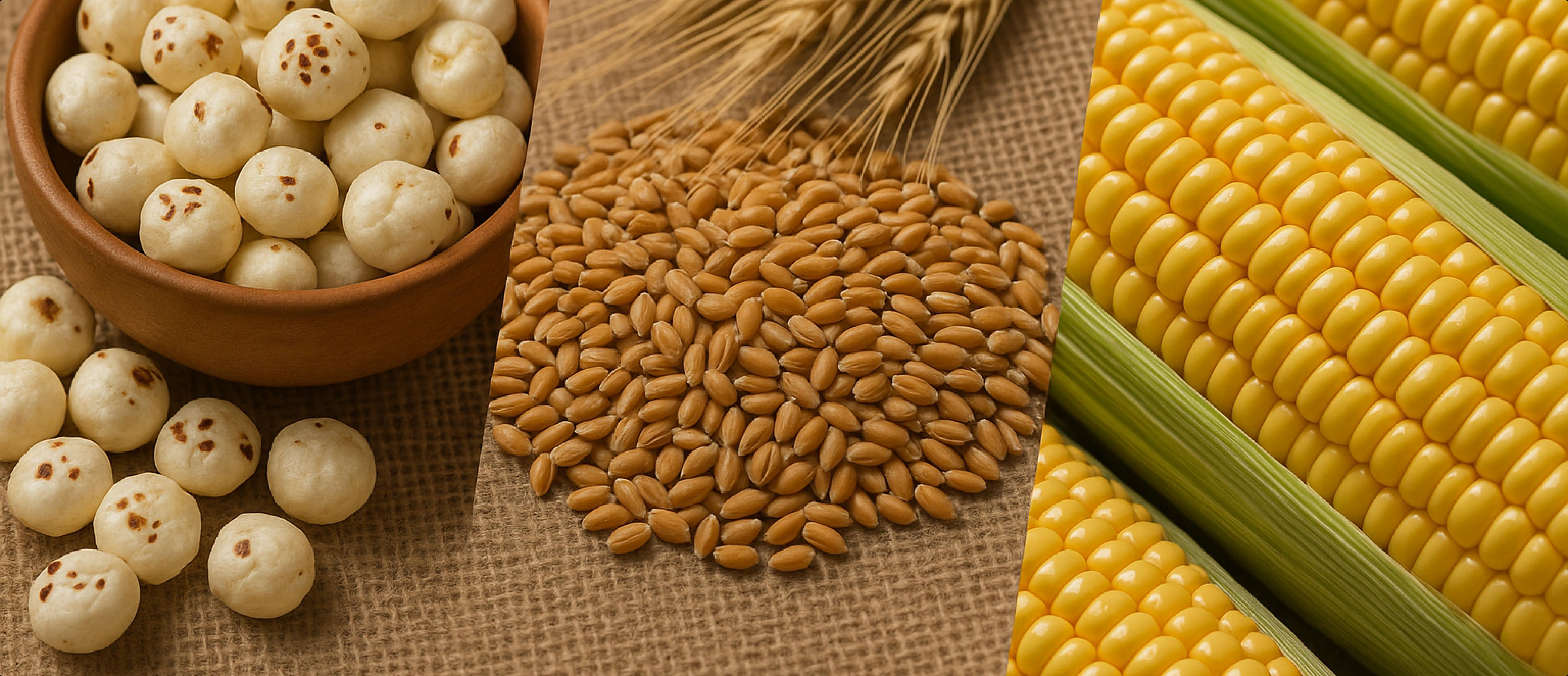 Premium foxnuts, wheat grains, and corn - Viand Global's agricultural exports